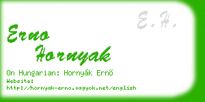 erno hornyak business card